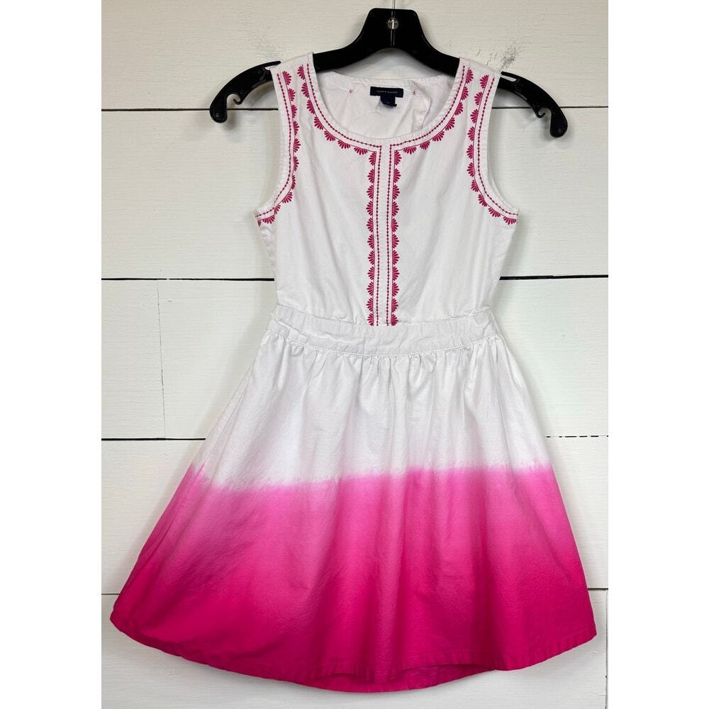 Tommy Hilfiger White & Pink Sleeveless Dress Girl's 12